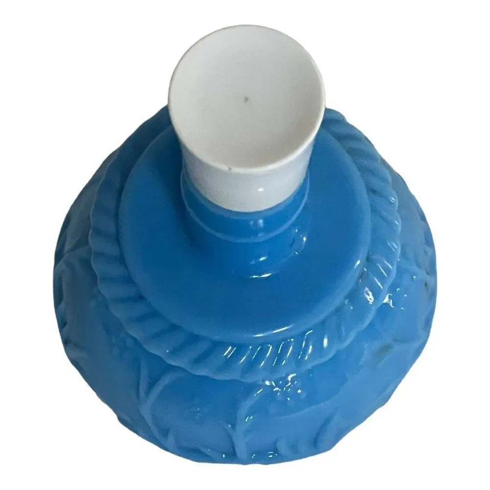 Vintage Avon White And Blue Milk Glass Perfume Cologne Bottle Haunted 5